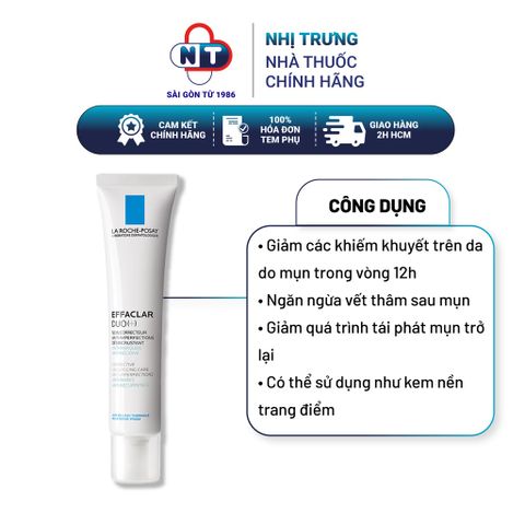  Kem dưỡng da thông thoáng lỗ chân lông ngừa thâm và mụn La RochePosay Effaclar Duo+ 40ml 