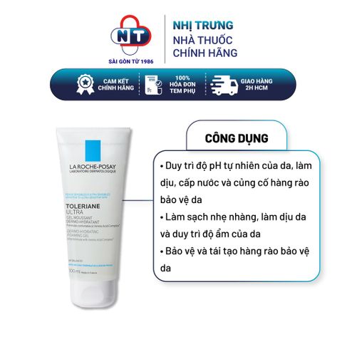  Sữa Rửa Mặt Cho Da Nhạy Cảm La Roche Posay Toleriane Dermo Cleanser 100ml 
