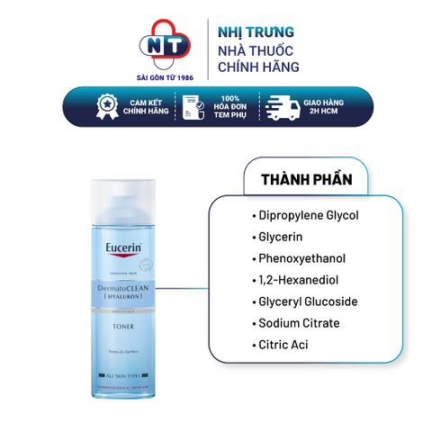  Nước cân bằng cho da nhạy cảm Eucerin DermatoCLEAN Toner 200ml 