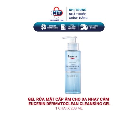  Gel rửa mặt cấp ẩm cho da nhạy cảm Eucerin DermatoCLEAN Cleansing Gel 200ml 