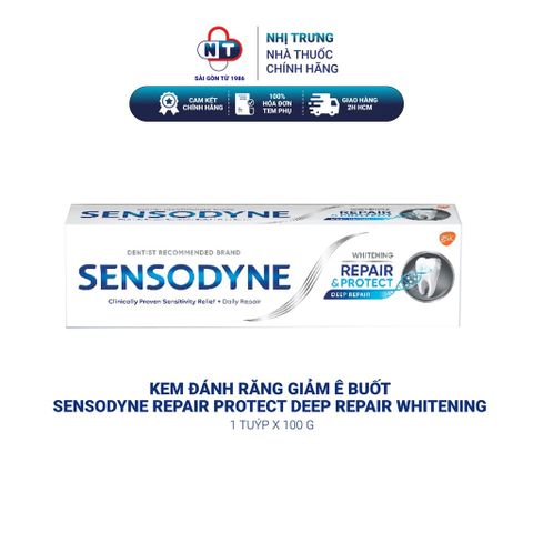  Kem đánh răng giảm ê buốt Sensodyne Repair Protect Deep Repair Whitening tuýp 100g 