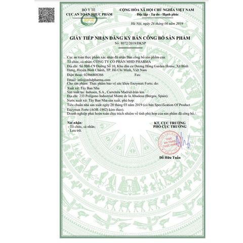  Men tiêu hóa bổ sung enzyme Enzymax Forte 20 viên 