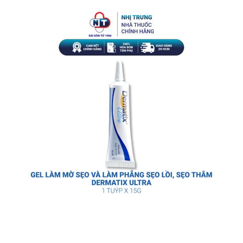  Gel làm mờ sẹo và làm phẳng sẹo lồi, sẹo thâm Dermatix Ultra 15g 