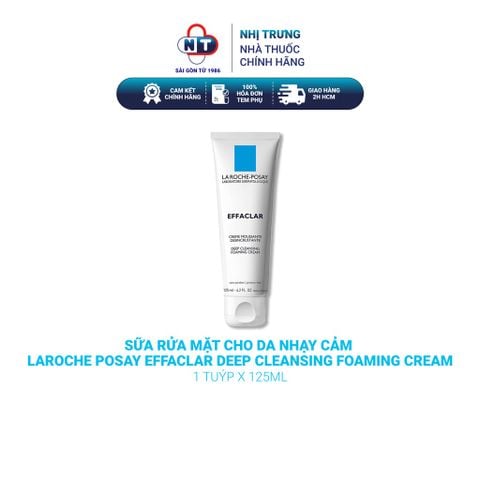  Sữa rửa mặt cho da nhạy cảm Laroche Posay Effaclar Deep Cleansing Foaming Cream 125ml 