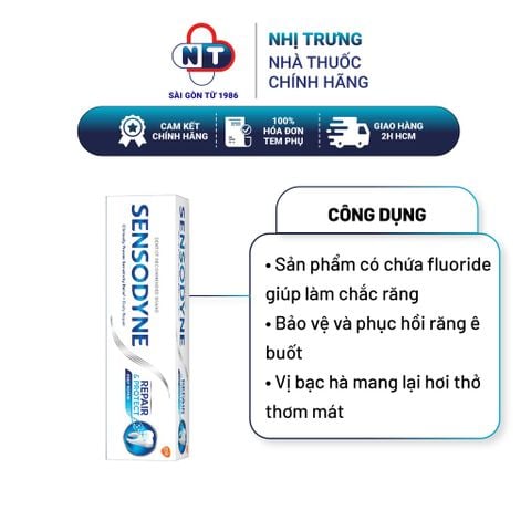 Kem đánh răng giảm ê buốt phục hồi sâu Sensodyne Repair Protect Deep Repair tuýp 100g 