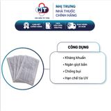  Khẩu trang y tế  4 lớp Nhị Trưng 100% vải không dệt lọc bụi hộp 50 cái màu xám 