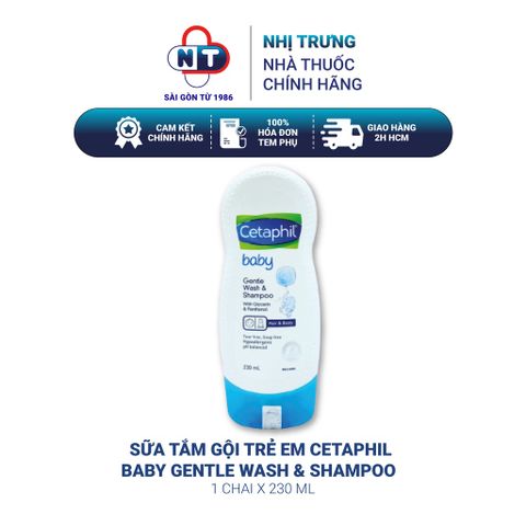  Sữa Tắm Gội Trẻ Em Cetaphil Baby Gentle Wash & Shampoo 230ml 