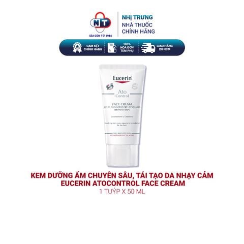  Kem dưỡng ẩm chuyên sâu, tái tạo da nhạy cảm Eucerin AtoControl Face Cream 50ml 
