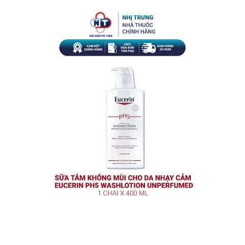  Sữa tắm không mùi cho da nhạy cảm Eucerin pH5 Washlotion Unperfumed 400ml 