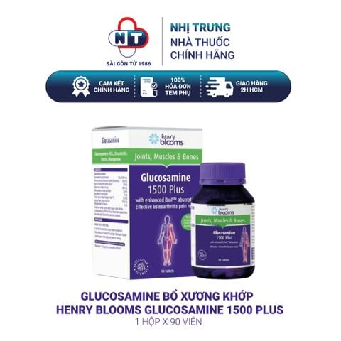  Glucosamine bổ xương khớp Henry Blooms Glucosamine 1500 Plus 90 viên 