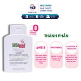  Sữa rửa mặt và tắm SebaMed cho da nhạy cảm pH 5.5 chai 200ml 