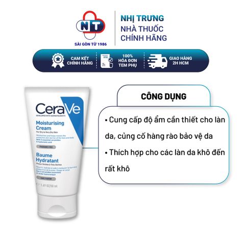  Kem dưỡng ẩm dành cho da khô CeraVe Moisturizing Cream 50ml 