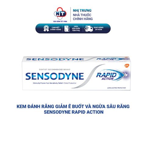  Kem đánh răng giảm ê buốt và ngừa sâu răng Sensodyne Rapid Action tuýp 100g 