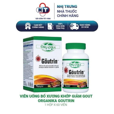  Viên uống bổ xương khớp giảm gout Organika Goutrin lọ 60 viên 