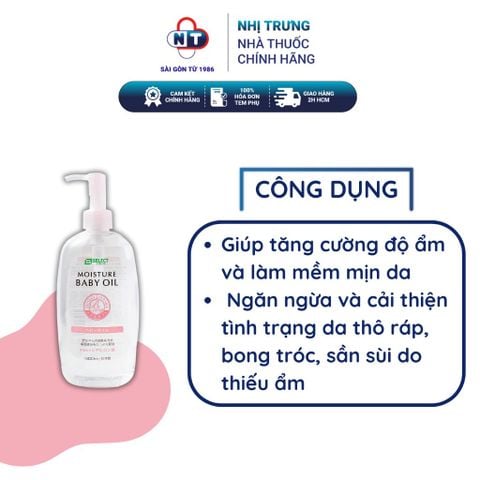  Dầu massage cho bé Moisture Baby Oil S Select Nhật Bản Hatomugi Viet Nam 300ml 
