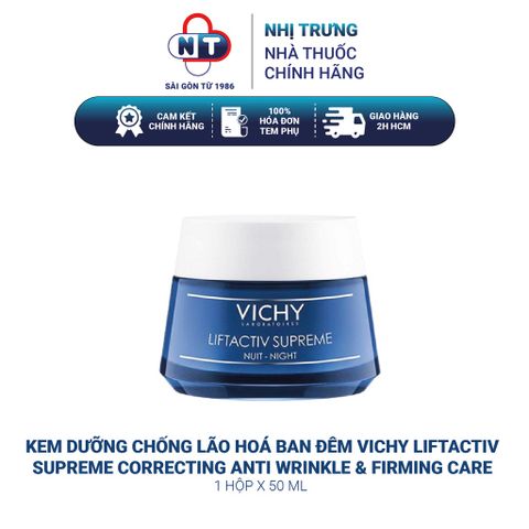  Kem dưỡng ẩm chống lão hoá làm mịn da ban đêm Vichy Liftactiv Supreme Correcting Anti Wrinkle & Firming Care 50ml 