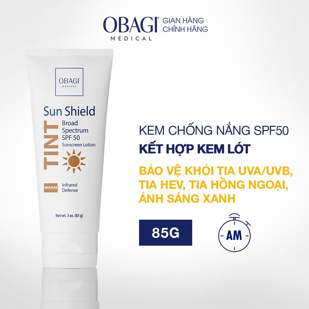  Kem Chống Nắng Phổ Rộng Dạng Kem Lót Obagi Sun Shield Tint Broad Spectrum SPF50 Warm 85g 