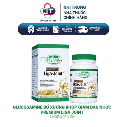  Glucosamine bổ xương khớp giảm đau nhức Organika Premium Liga Joint 90 viên 