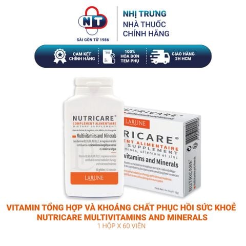  Vitamin tổng hợp và khoáng chất phục hồi sức khoẻ NutriCare Multivitamins and Minerals Hộp 60 viên 