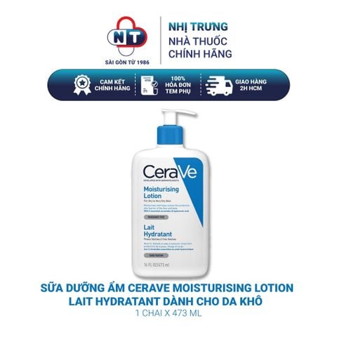  Sữa Dưỡng Ẩm CeraVe Moisturising Lotion lait hydratant Dành Cho Da Khô 473ml 