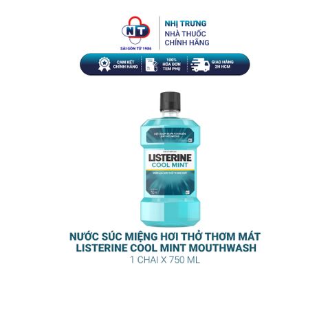  Nước Súc Miệng Hơi Thở Thơm Mát Listerine Cool Mint Mouthwash 750ml 