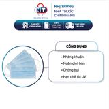  Khẩu trang y tế 5 lớp cao cấp kháng khuẩn mềm mịn Nhị Trưng Hộp 50 cái màu xanh 