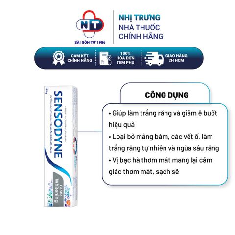  Kem Đánh Răng giúp làm trắng răng Sensodyne Gentle Whitening 160g 