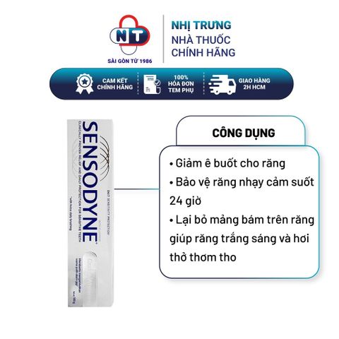  Kem đánh răng giúp làm trắng răng Sensodyne Gentle Whitening tuýp 100g 