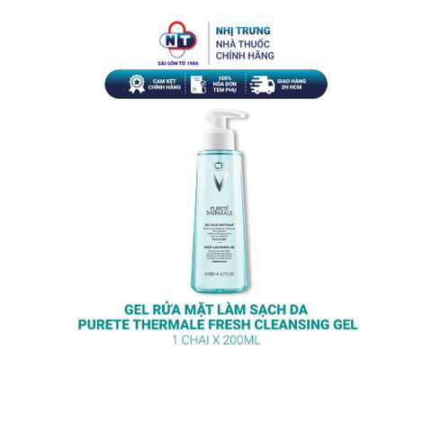  Gel rửa mặt làm sạch da Vichy Purete Thermale Fresh Cleansing Gel 200ml 