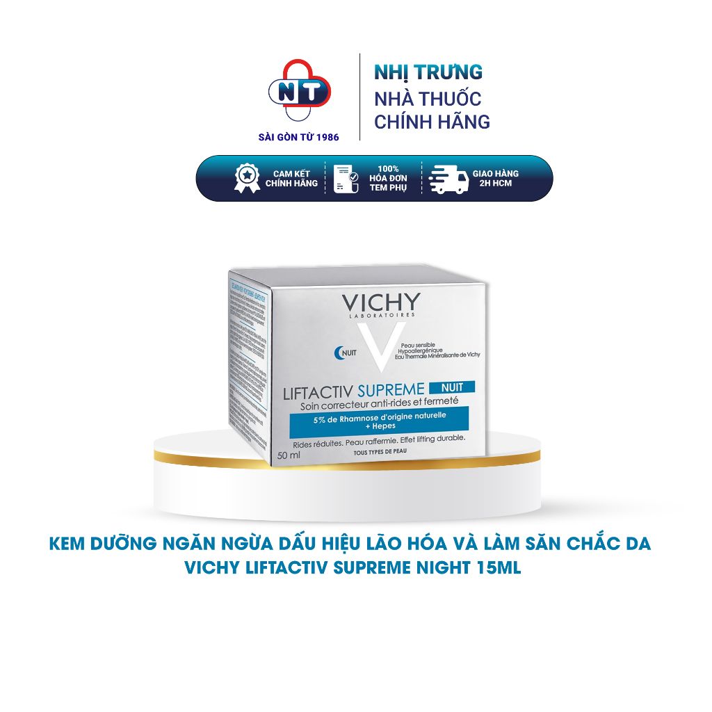  [HB GIFT – Quà tặng không bán] Kem dưỡng ngăn ngừa dấu hiệu lão hóa và làm săn chắc da Vichy Liftactiv Supreme Night 15m 