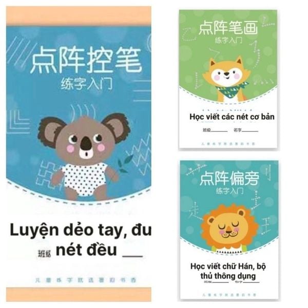 Vở luyện viết các nét cơ bản trong tiếng trung, luyện viết chữ hán