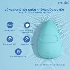  Máy rửa mặt HoMedics FAC-350 Silicone kháng khuẩn công nghệ siêu âm 
