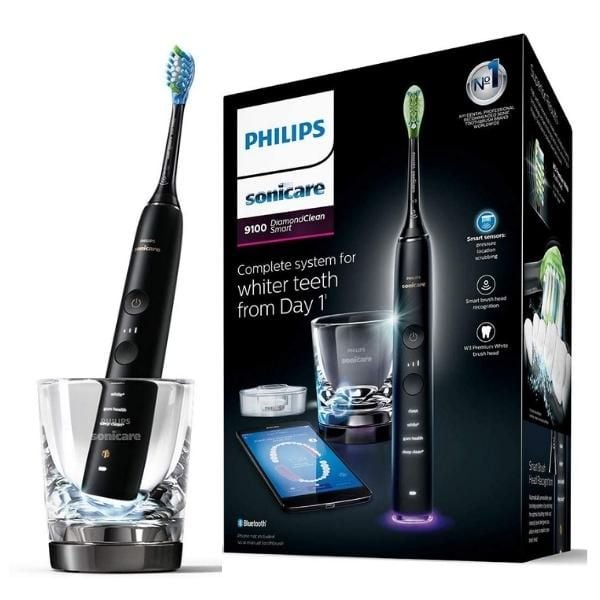 Bàn chải đánh răng điện Philips Sonicare 9100 DiamondClean Smart (màu đen HX9901/14)
