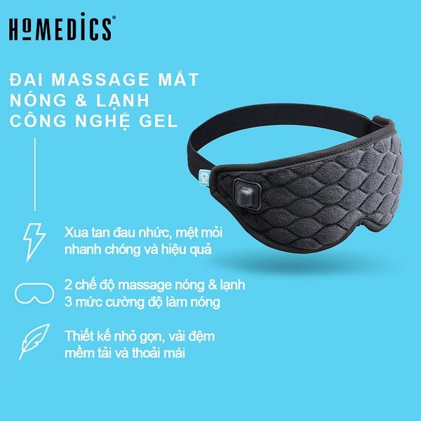 Đai massage mắt Homedics HP-G42A công nghệ Gel có nóng lạnh