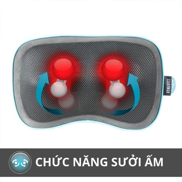 Gối massage HoMedics GST-550HRC shiatsu 3D công nghệ GEL - Pin sạc