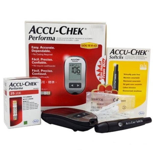 Máy đo đường huyết Accu Chek Performa tầm soát đường huyết trong máu -