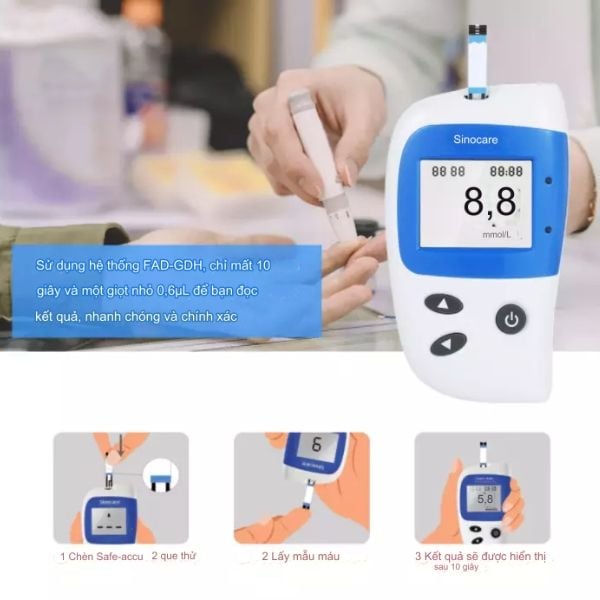 Máy đo đường huyết Sinocare Safe Accu 2