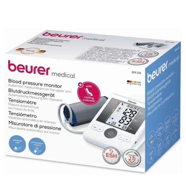 Máy đo huyết áp bắp tay Beurer BM28A có chức năng hẹn giờ đo sáng tối