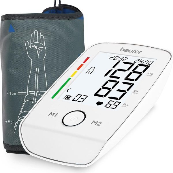 Máy đo huyết áp bắp tay Beurer BM45 chỉ báo huyết áp theo màu, tự động