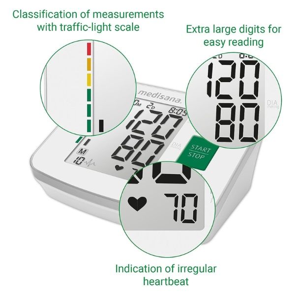 Máy đo huyết áp bắp tay Medisana BU516 nhập Đức kiểm soát nhịp tim