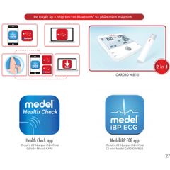  Máy đo huyết áp điện tử bắp tay Medel Cardio MB10 chuyên sâu cho bệnh tim mạch 