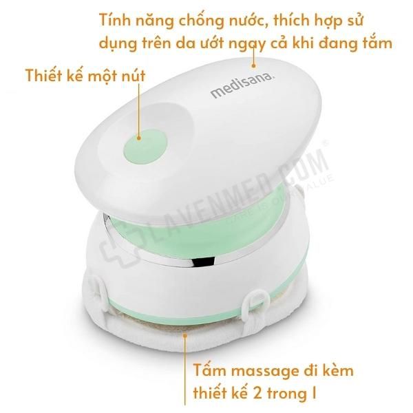 Máy massage cầm tay Medisana HM300 sử dụng được cả khi đang tắm