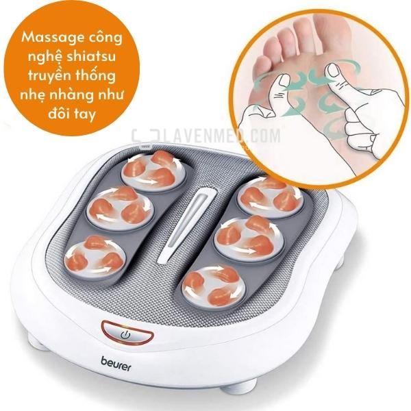 Máy massage chân Beurer FM60 là máy massage chân tiên tiến mang lại hiệu quả massage chân Shiatsu nhẹ nhàng