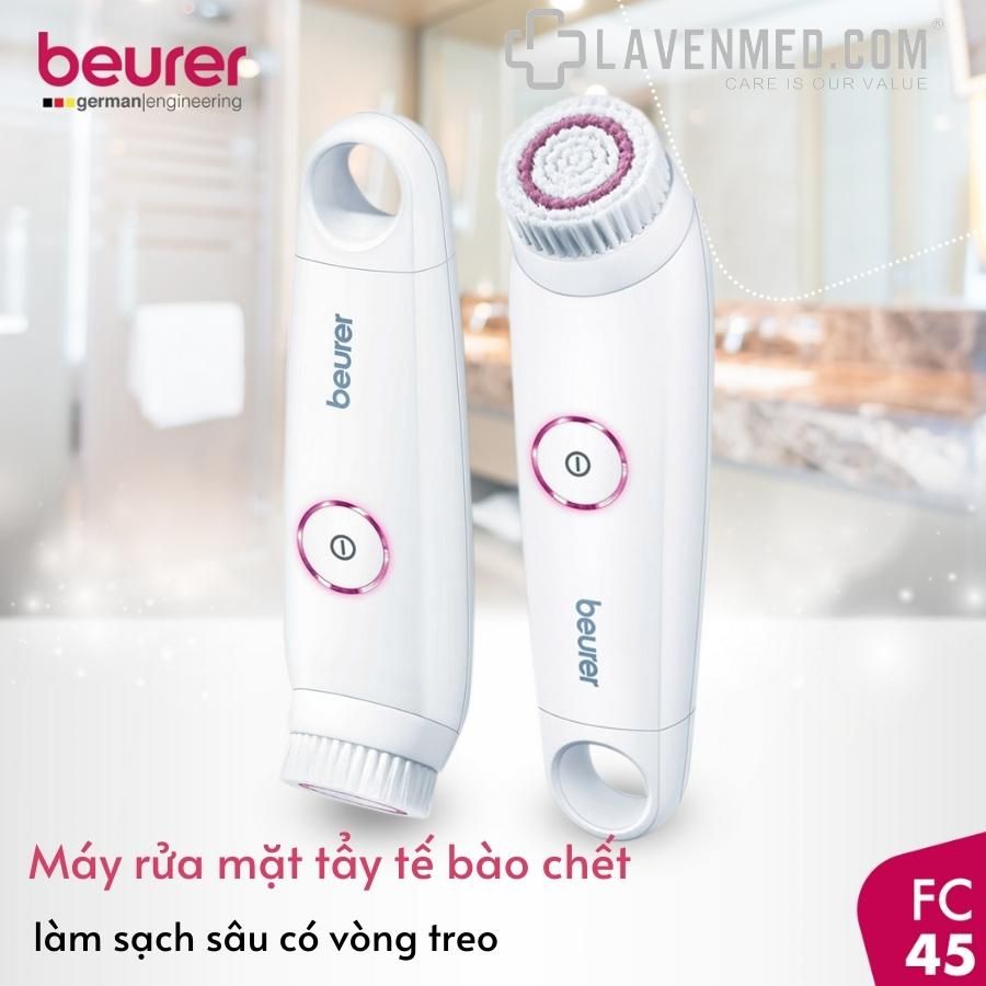 Máy rửa mặt Beurer FC45 làm sạch sâu có vòng treo thiết kế xoay chạy bằng pin