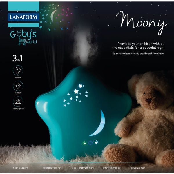 Máy tạo độ ẩm và khuếch tán tinh dầu Lanaform Moony có chiếu sao sáng