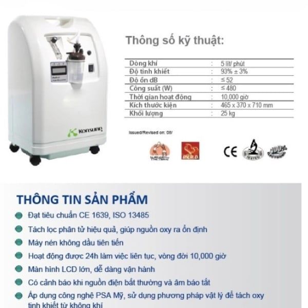 Máy tạo oxy 5 lít Konsung KSOC-5