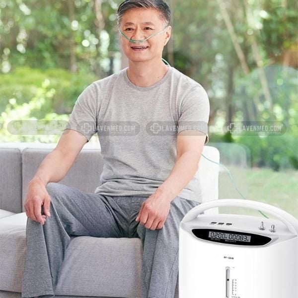Máy tạo oxy 5 lít Yuwell 8F-5A / 8F-5AW kèm xông khí dung