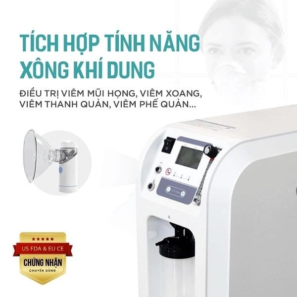 Máy tạo oxy Contec OC5B 7L/phút Oxy 93% và Xông Khí Dung