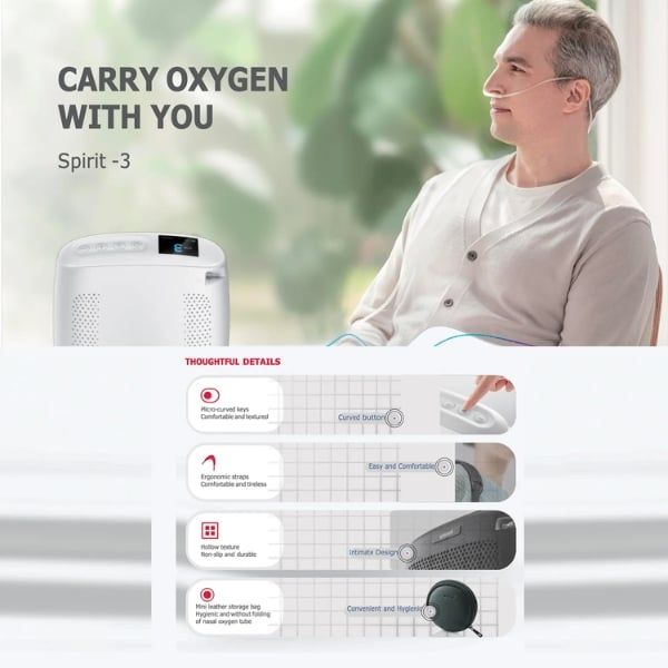 Máy tạo oxy di động Yuwell Spirit 3 / 3 lít