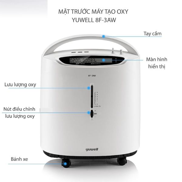 Máy tạo oxy 3 lít Yuwell 8F-3AW có xông khí dung